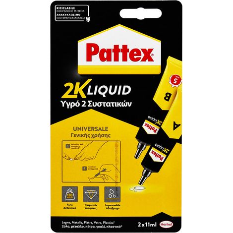 PATTEX ADESIVO '2K LIQUID' ml. 22 (2 x 11)- 6 pezzi  - PATTEX