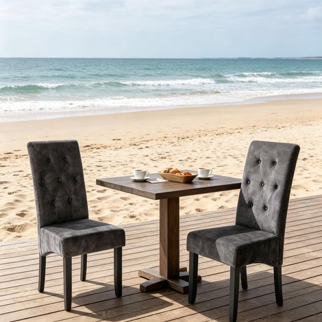 Hochstühle mit Rückenlehne für Ankleidezimmer, Küche, Esszimmer und Wohnzimmer – 2 Stück – bequeme Sitzflächen, modernes Design, verstärkte Stabilität