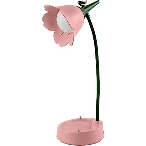 Lampe de bureau LED à intensité variable - Lampe de bureau - Lampe de bureau mignonne - Veilleuse LED tactile - Batterie rechargeable - Lampe de lecture réglable pour chambre et bureau - Rose