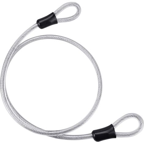 Cable de Sécurité en Acier1.2M Cable Antivol en Spirale Cable en Acier Tressé à Double Boucle Cable de Sécurité à Boucle pour Vélo, Bicyclette, Moto (1/5)