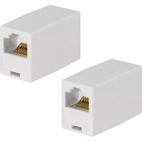 Lot de 2 coupleurs RJ45 - Connexion et extension des câbles réseau, pour rallonge de câble réseau (1/2)