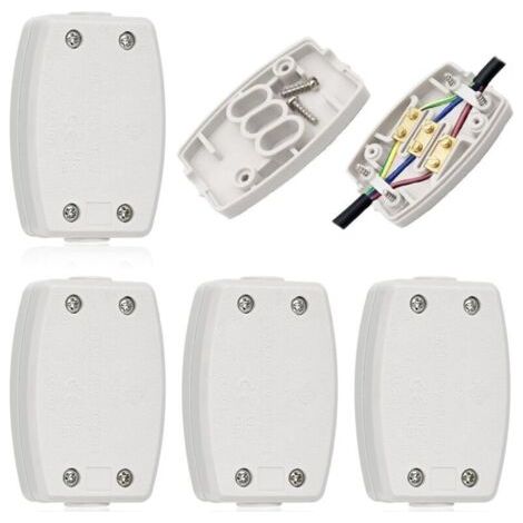 4 PCS Boîtier de Raccordement Boîte de Jonction à 3 Pôles Boîte de Dérivation Etanche Boîte de Jonction Électrique Blanc Boîtier de Projet pour Éclairage Intérieur, Alimentation, Câblage