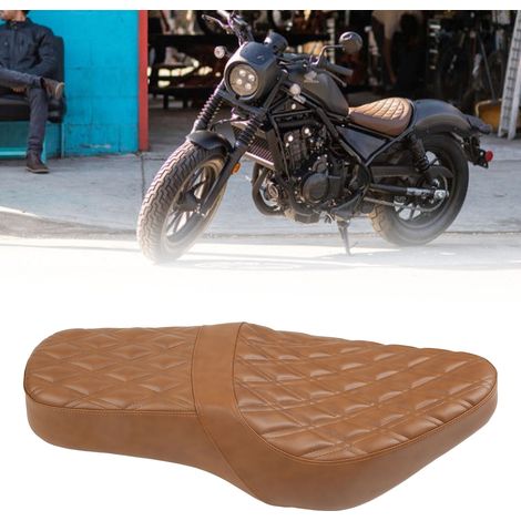 Motorradsitzmodifikation für Honda Rebel CMX300 500 2017-2022 (einteiliger Sitz, braun), Rautenmuster + Rautenmuster (übergroß) (übergewichtig). (1/5)