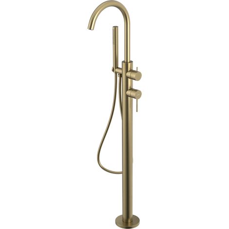 Mitigeur de baignoire sur pied ULTRASAN (raccordement au sol), or mat