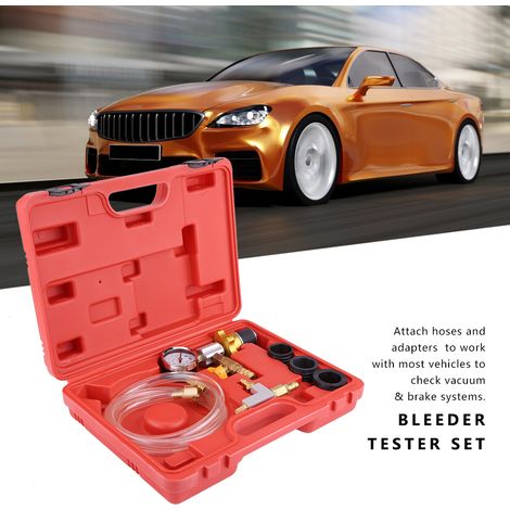Lot de 6 pièces purgeur frein voiture pompe à dépression testeur de vide kit outils purge (1/5)