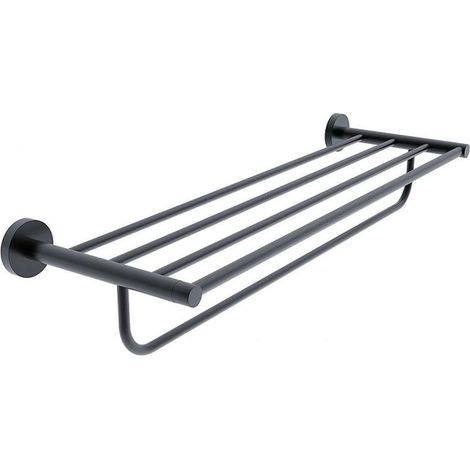 Nimco Unix - Mensola con portasciugamani, lunghezza 7 cm, nero opaco UNC 13063-90 (1/2)