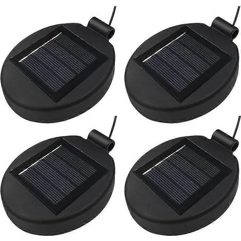 Set di 4 lanterne solari con pannello LED superiore e copertura di ricambio per luci solari fai-da-te per fiori da esterno, giardino o terrazzo. (1/5)
