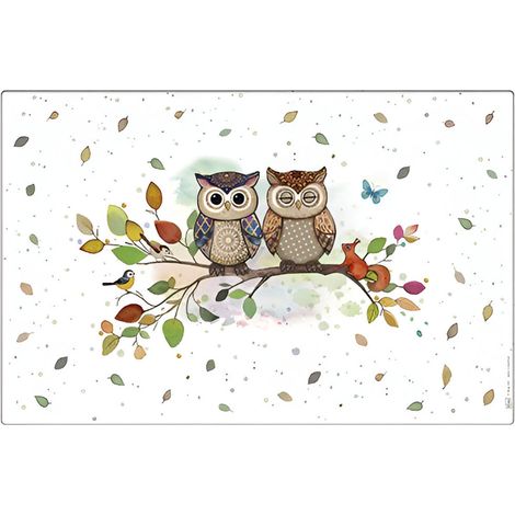 Set de table couple de chouettes sur une branche 43 cm