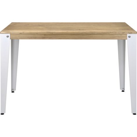 Consola Lunds 110x39x75cm Blanca en madera maciza de pino acabado vintage estilo industrial Box Furniture