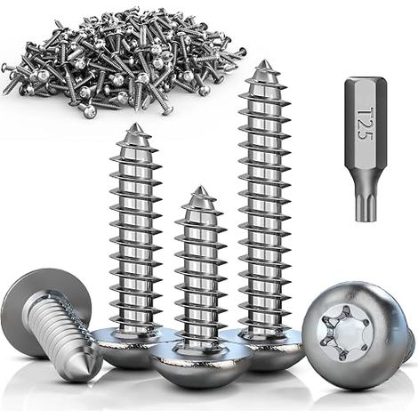 Torx Screws M5 x 20 mm Flat Head A2 V2A Self-Drilling Stainless (1/3)