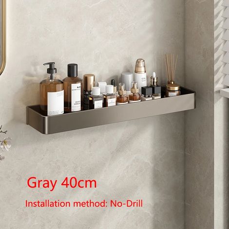 (Style gris 4.0 gratuit) Étagère de douche murale flottante pour salle de bain, étagère de toilette, étagères de rangement pour placards de cuisine, organisateurs (1/5)