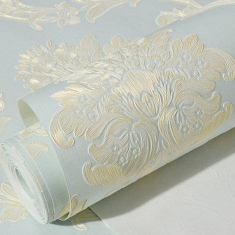 Papier Peint Auto-Adhésif - 53 cm x 5 m - Motif Fleur - Effet 3D - Non Tissé - Pour Mur ou Meuble - 1 Rouleau (1/5)