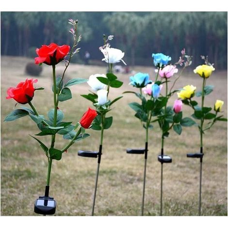 Lampes solaires de jardin à LED en forme de tulipe, éclairage artistique pour jardin, roses, veilleuses rechargeables pour Noël, mariages et festivals