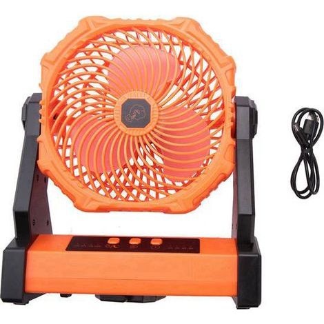 Ein tragbarer, batteriebetriebener Campingventilator aus ABS (wie abgebildet) mit LED-Licht und USB-Anschluss. (1/5)