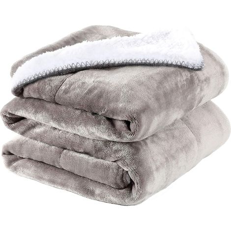 Couverture imperméable pour chien et chat, 150 x 127 cm, plaid anti-pipi pour lit et canapé, moelleux épais en polaire lavable, gris (1/5)