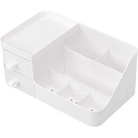BEBUSINGOTO Caja de almacenamiento de cosméticos tipo cajón, organizador de escritorio para guardar máscaras y lápices labiales. (1/5)