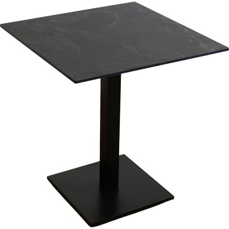 Table pour balcon et jardin, stratifié haute pression (HPL) étanche de 12 mm, 65 x 65 cm, noire (1/5)