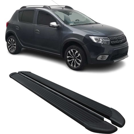 Marchepieds latéraux pédale pour Dacia Sandero Stepway 2021-2025 Noir Aluminium (1/5)