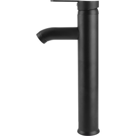 Robinet de style ancien européen en acier inoxydable noir, pour lavabo sur plateforme, eau chaude et froide.