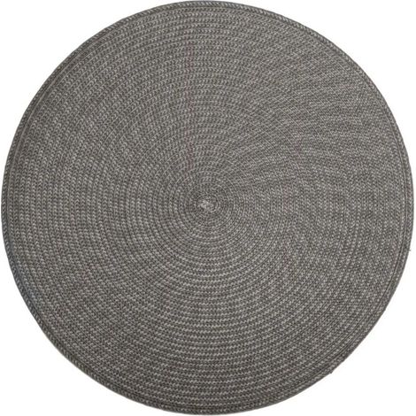 Set de Table Rond "Tressé" 38cm Gris (1/2)