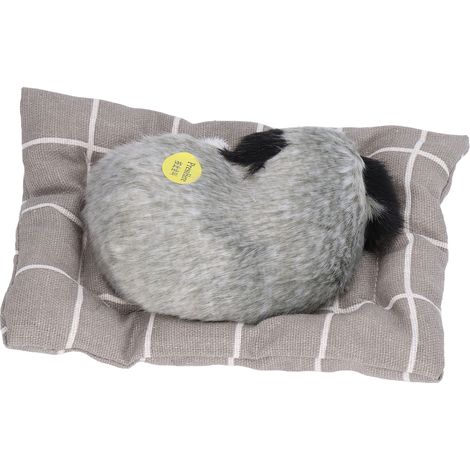 Jouet pour chien endormi avec coussin en tissu, peluche réaliste, petit chien, ornement Husky (1/5)