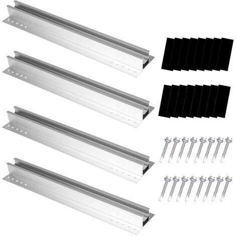 Panneau solaire en aluminium - Système de fixation - Tôle trapézoïdale PV - Kit de fixation pour 1 panneaux solaires (1/5)