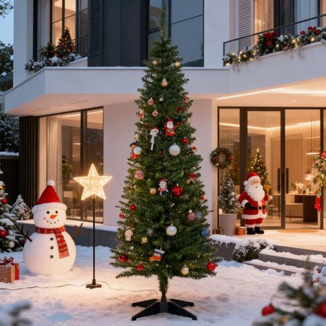 Albero di Natale artificiale - 150 cm - Ø 46 cm - 294 rami - Supporto robusto (1/5)