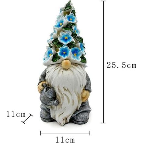 Statue pour fleur Bleue en Résine pour Jardin, Lumière Décorative Statue Fleurie en Résine Bleue, Éclairage Auto Motif Creux, pour décor Étanche pour Jardin Patio Cour 25,5 cm (1/5)