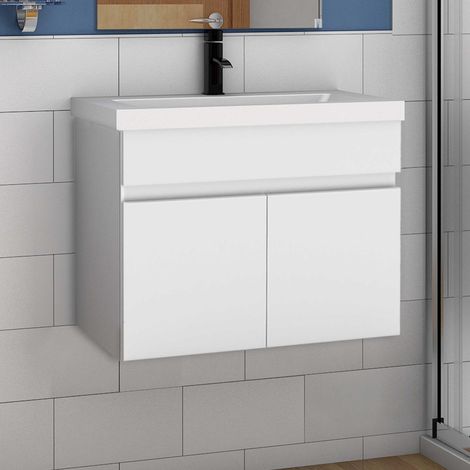 Mineralguss Waschbecken mit Unterschrank