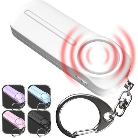 alarme de sécurité personnelle, alarme d'autodéfense 130 dB avec lumière LED blanche pour femmes et enfants - alarme anti-agression (1/5)