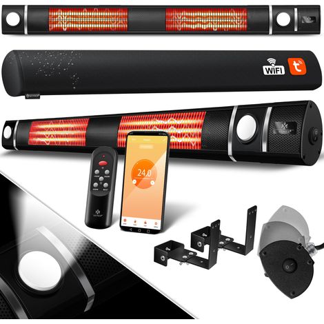 KESSER® Infrarot-Heizstrahler 3000 W, LED, WiFi, Fernbedienung - Schwarz (1/5)