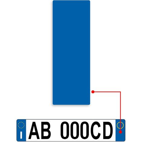 Targhetta Rifrangente Blu per Targa Auto, Blu, Set di 12 (1/3)