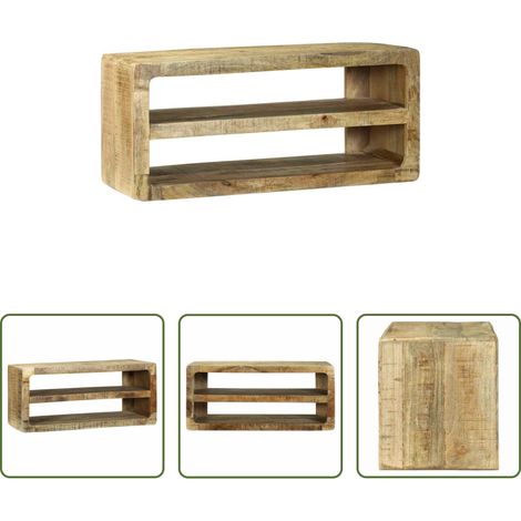 Rangement salon - Meuble TV Marron 80 x 32 x 36 cm Bois de manguier massif (1/5)