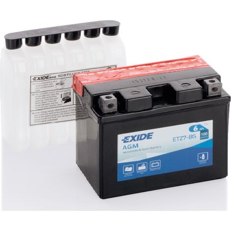 Batería Tudor YTZ7S-BS para moto AGM Hermética Exide