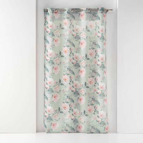 Panneau a oeillets 140 x 240 cm voile sable imprime alissia Menthe (1/3)