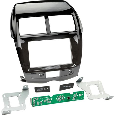 Kit Facade Autoradio KA913 compatible avec Citroen C4 Aircross et Peugeot 4008 12-17 - Noir brillant