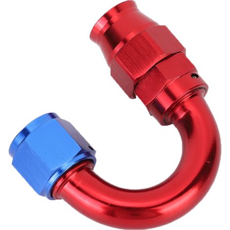 AN10 Raccord de durite d'huile en alliage d'aluminium rouge bleu pour tuyau carburant PTFE 180° (1/5)