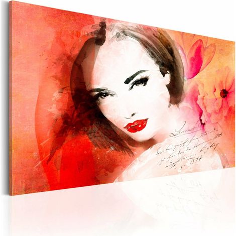 Tableau dame cramoisie - 60 x 40 cm (1/4)