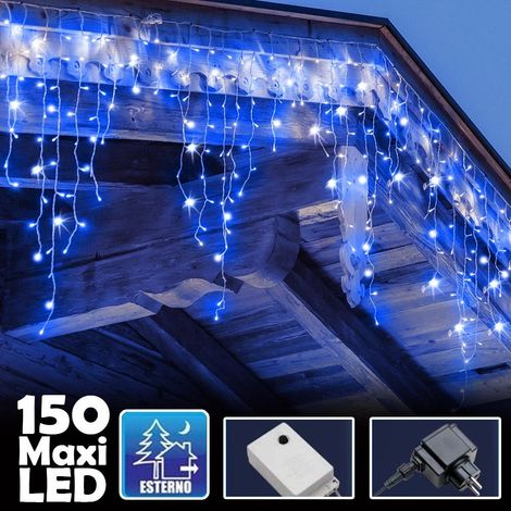 TrAdE Shop Traesio - Tenda Luminosa Natalizia 150 Led Con Flash Luce Blu 3mt Esterno Prolungabile - (1/5)