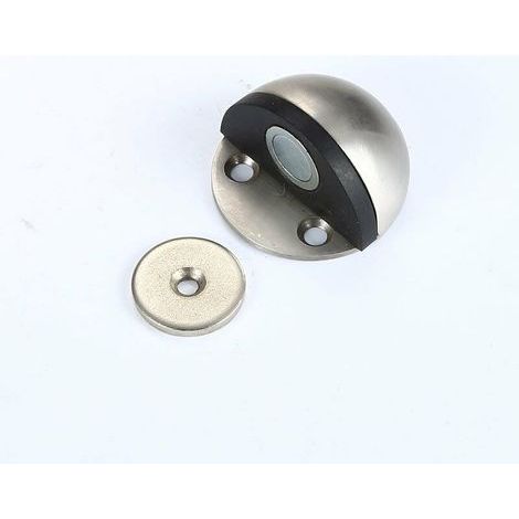 3 Pièces Arrêt de Porte Magnétique en Métal,Butées de Porte de Sol à Visser,Butoirs de Porte Auto-adhésives Sans Percer pour Protection de Porte et Mur(acier brossé) (1/5)