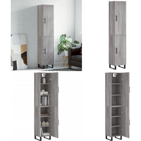 Highboard Grau Sonoma 34,5x34x180 cm Holzwerkstoff - Holzwerkstoff - Schrank (1/5)