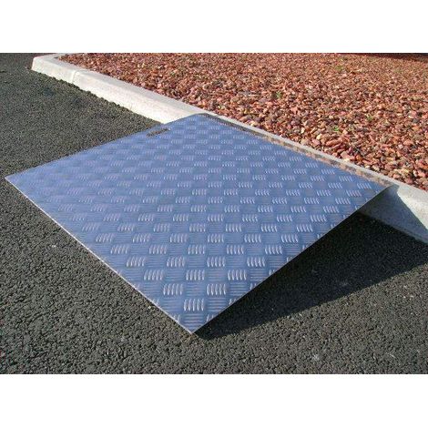 Meiser – Rampe PMR amovible 740x800 mm – Aluminium léger et antidérapant – Charge maximale 300 kg – Franchissement jusqu'à 8 cm