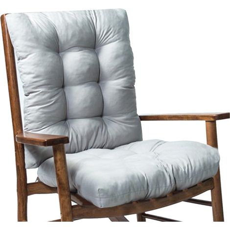 Coussin gris lavable et doux pour fauteuil à bascule, avec dossier, pour fauteuil inclinable, canapé, banc ou hamac (1/5)