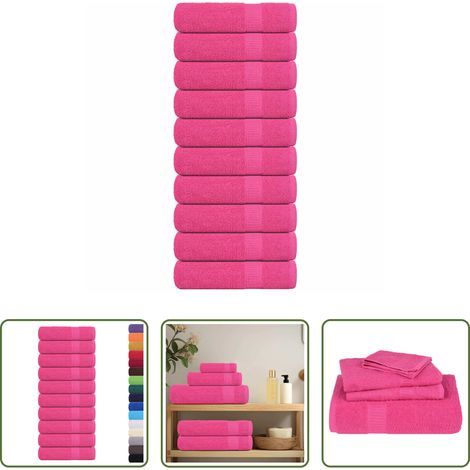 Badetuch - Handtücher FROGN 10 Stk. Rosa 50x100 cm 360 g/m² (1/5)