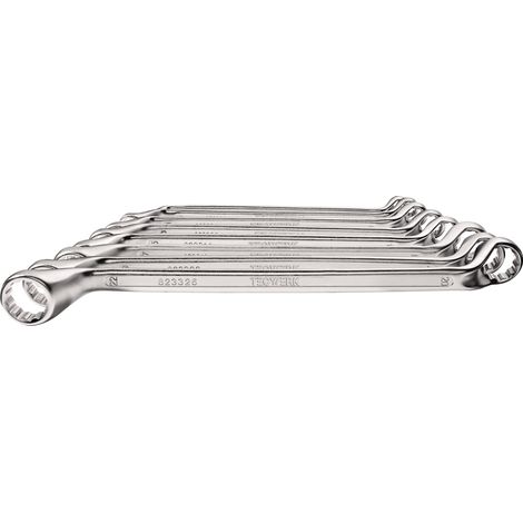 Juego  de  llaves  de  doble  anillo  10  piezas  SW  6-27mm  profundamente  acodadas  TECWERK (1/3)