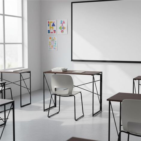 Tables pour Formation, Desk D'étude Polyvalentes pour Ecoles, Table Pliante Efficace, Cadre en MDF et Métal, Pas de Montage Nécessaire, 100 x 50 x 75cm, Nnoyer (1/5)