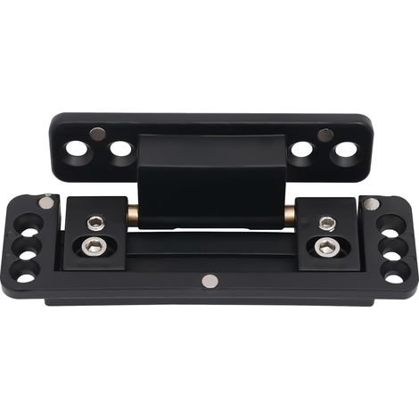 Lot de 2 charnières de porte cachées invisibles à 110 ° - Ultra fines - 22 mm - Alliage de zinc - Pour porte intérieure - Porte secrète - Réglable - Charge maximale de 60 kg - Noir (1/5)