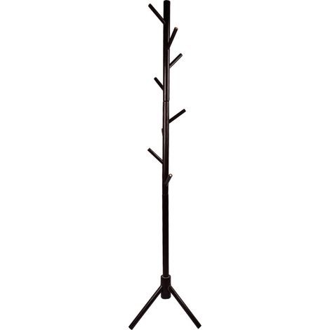 Porte-manteau en bois massif design élégant, coin arrondi, couleur noisette pour salon