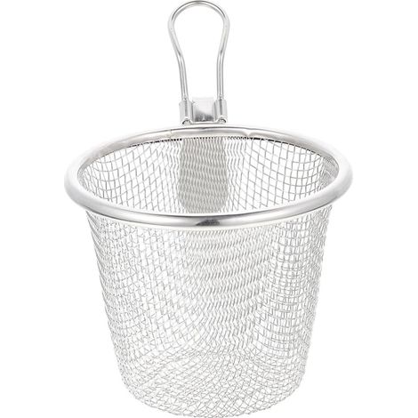 Abtropfkorb für chinesisches Fondue, Nudelkorb - silber