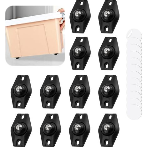 12 rotelle girevoli autoadesive a 360 gradi, piccole rotelle per mobili, mini rotelle per mobili con cuscinetti a sfera, piccole rotelle di trasferimento silenziose per elettrodomestici da cucina, bid (1/5)